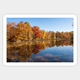 Autumn Color and Reflections Moraine State Park of Pennsylvania Sticker